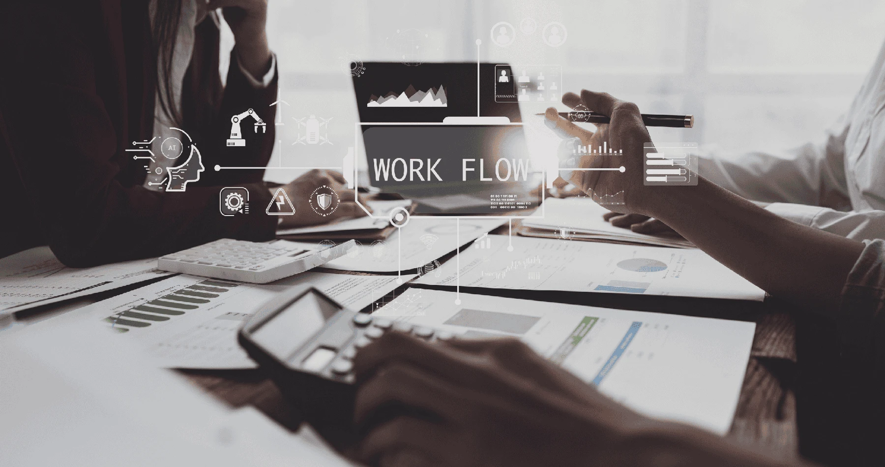 Business workflow imagery from the MTS website